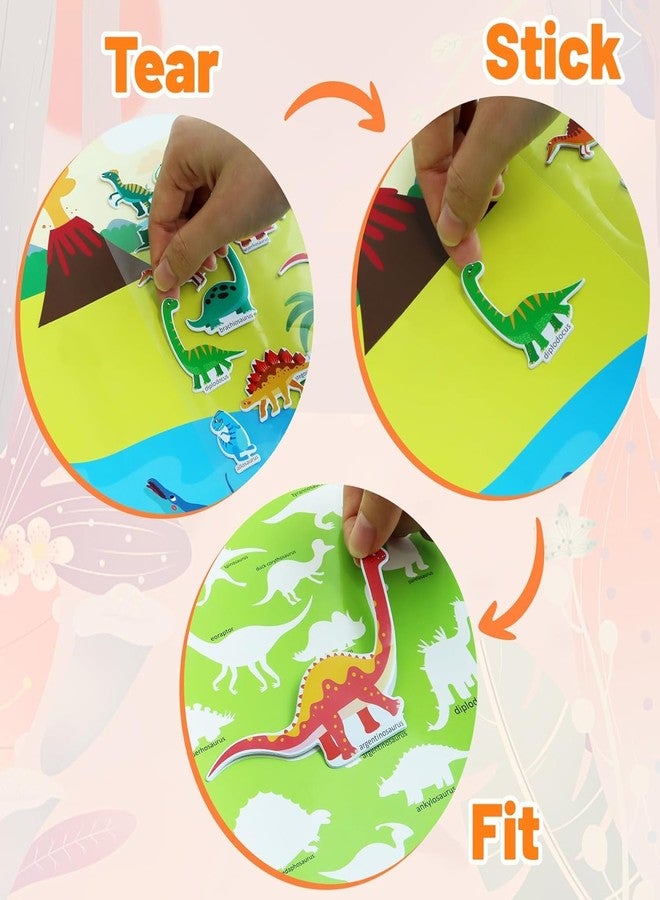 Slipps Reusable Sticker Books for Kids - Cute Waterproof Sticker for Toddler 2-6 Year Old Fun Travel Toys Learning Activities Girl Boy Gift Birthday Party Play Set (Pack of 3) Animal+Dinosaur+Insect - Image 2